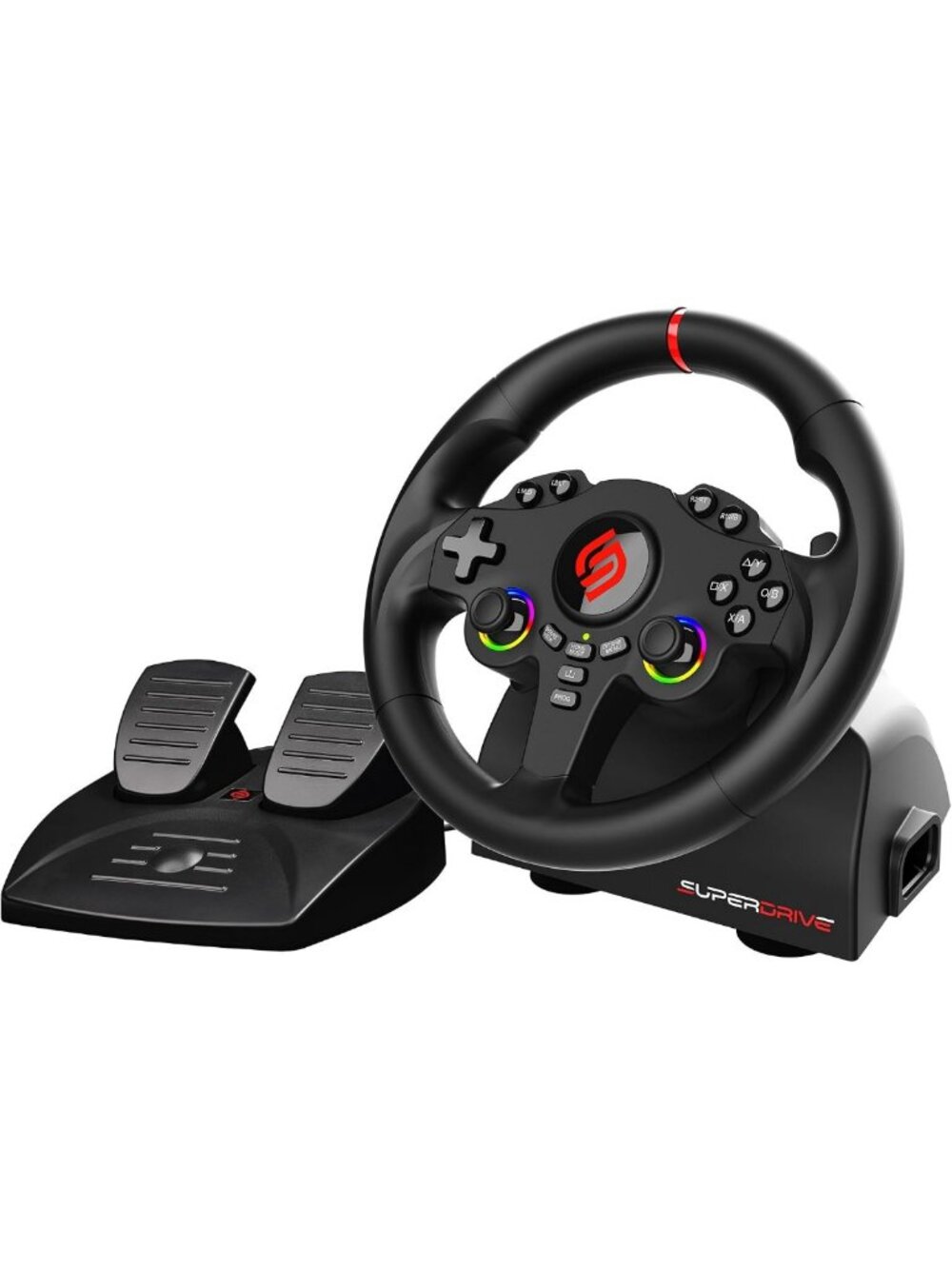 RGB Gaming Steering Wheel with Switch for PS4, Xbox & PC - Racing Accessory